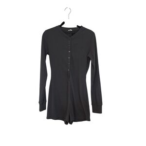Garage Black Long Sleeve Pajama Romper